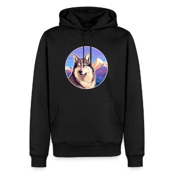 Kunming Wolfdog Hunderasse Cartoon Kawaii Watercolo - Männer Premium Bio Hoodie - Schwarz - Vorne - Nico (187cm)