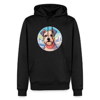 Lucas Terrier chien race dessin animé Kawaii aquarelle - Sweat à capuche Premium bio Homme - noir - Devant - Nico (187cm)