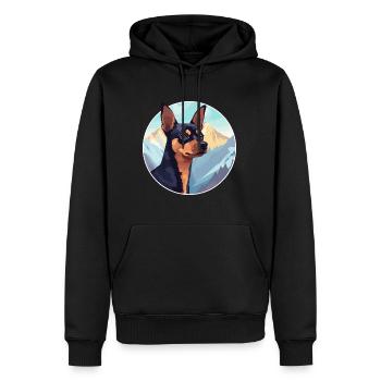 Miniatur Pinscher Hunderasse Cartoon Kawaii Waterc - Männer Premium Bio Hoodie - Schwarz - Vorne - Nico (187cm)