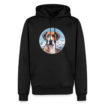 Mountain Cur Hunderasse Cartoon Kawaii Aquarell - Männer Premium Bio Hoodie - Schwarz - Vorne - Nico (187cm)