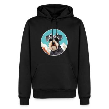Mittelschnauzer Hunderasse Cartoon Kawaii Watercolo - Männer Premium Bio Hoodie - Schwarz - Vorne - Nico (187cm)