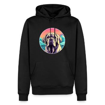 Mastiff napolitain race de chien dessin animé kawaii waterc - Sweat à capuche Premium bio Homme - noir - Devant - Nico (187cm)