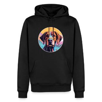Nouvelle-Zélande chien race dessin animé Kawaii aquarelle - Sweat à capuche Premium bio Homme - noir - Devant - Nico (187cm)