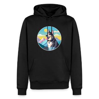 Laufhund Hunderasse Cartoon Kawaii Aquarell - Männer Premium Bio Hoodie - Schwarz - Vorne - Nico (187cm)