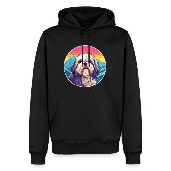 Lhasa Apso Hunderasse Cartoon Kawaii Aquarell - Männer Premium Bio Hoodie - Schwarz - Vorne - Nico (187cm)