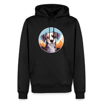 Majorque Ratter chien race dessin animé Kawaii aquarelle - Sweat à capuche Premium bio Homme - noir - Devant - Nico (187cm)