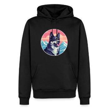 Mudi Hunderasse Cartoon Kawaii Aquarell - Männer Premium Bio Hoodie - Schwarz - Vorne - Nico (187cm)