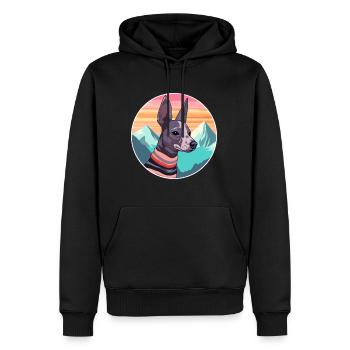 Mexikanische haarlose Hunderasse Cartoon Kawaii Watercol - Männer Premium Bio Hoodie - Schwarz - Vorne - Nico (187cm)