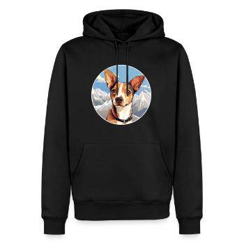 Miniature Fox Terrier chien race Cartoon Kawaii Wat - Sweat à capuche Premium bio Homme - noir - Devant - Nico (187cm)