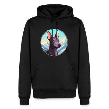 Chien nu péruvien race Cartoon Kawaii Waterco - Sweat à capuche Premium bio Homme - noir - Devant - Nico (187cm)
