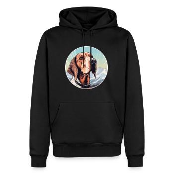 Chien de chasse polonais race chien dessin animé Kawaii Wate - Sweat à capuche Premium bio Homme - noir - Devant - Nico (187cm)