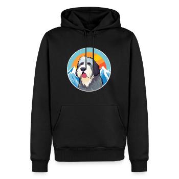 Chien de berger picard race de chien dessin animé Kawaii Watercol - Sweat à capuche Premium bio Homme - noir - Devant - Nico (187cm)
