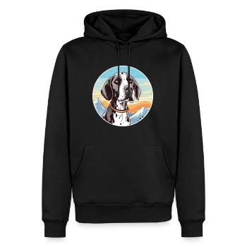 Vieux danois Pointer chien race Cartoon Kawaii Waterc - Sweat à capuche Premium bio Homme - noir - Devant - Nico (187cm)