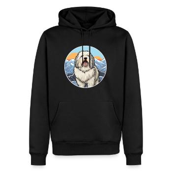 Old English Sheepdog Dog Breed Cartoon Kawaii Wate - Men’s Premium Organic Hoodie - black - Front - Nico (187cm)
