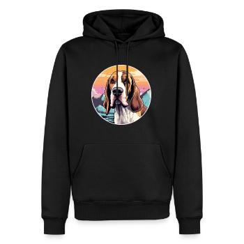 Poitevin Hund Rasse Cartoon Kawaii Aquarell - Männer Premium Bio Hoodie - Schwarz - Vorne - Nico (187cm)