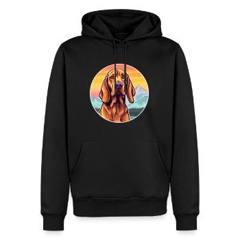 Redbone Coonhound chien race dessin animé Kawaii Waterco - Sweat à capuche Premium bio Homme - noir - Devant - Nico (187cm)