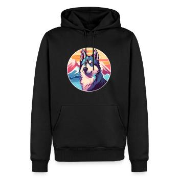Prazsky Krysarik Dog Breed Cartoon Kawaii Watercol - Men’s Premium Organic Hoodie - black - Front - Nico (187cm)