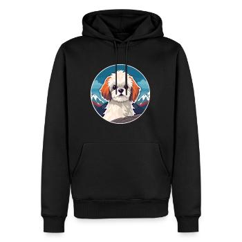 Russe jouet chien race dessin animé Kawaii aquarelle - Sweat à capuche Premium bio Homme - noir - Devant - Nico (187cm)