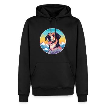 Sapsali Dog Breed Cartoon Kawaii Watercolor - Men’s Premium Organic Hoodie - black - Front - Nico (187cm)