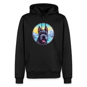 Scottish Terrier Hunderasse Karikatur Kawaii Watercol - Männer Premium Bio Hoodie - Schwarz - Vorne - Nico (187cm)