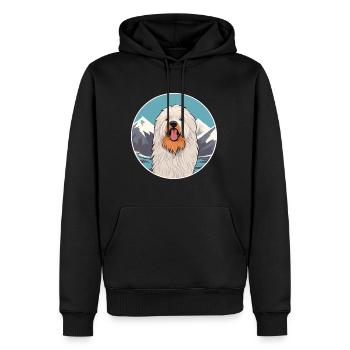 Puli chien race dessin animé Kawaii aquarelle - Sweat à capuche Premium bio Homme - noir - Devant - Nico (187cm)
