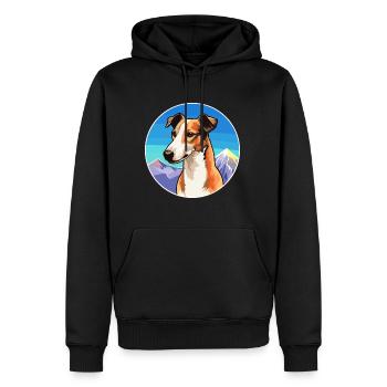 Rampur lévrier chien race dessin animé kawaii watercol - Sweat à capuche Premium bio Homme - noir - Devant - Nico (187cm)