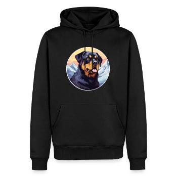 Rottweiler Hunderasse Cartoon Kawaii Aquarell - Männer Premium Bio Hoodie - Schwarz - Vorne - Nico (187cm)