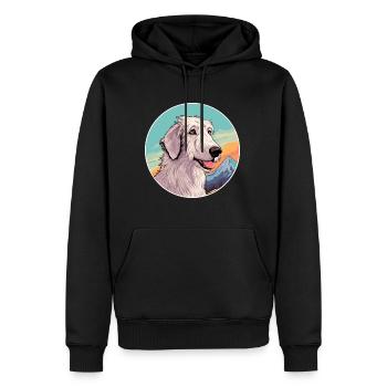 Chien de chasse russe race de chien dessin animé Kawaii Waterco - Sweat à capuche Premium bio Homme - noir - Devant - Nico (187cm)
