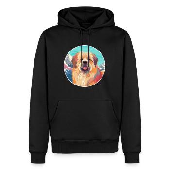 Sarplaninac Hunderasse Karikatur Kawaii Aquarell - Männer Premium Bio Hoodie - Schwarz - Vorne - Nico (187cm)