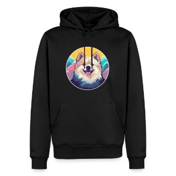 Spitz Hunderasse Cartoon Kawaii Aquarell - Männer Premium Bio Hoodie - Schwarz - Vorne - Nico (187cm)