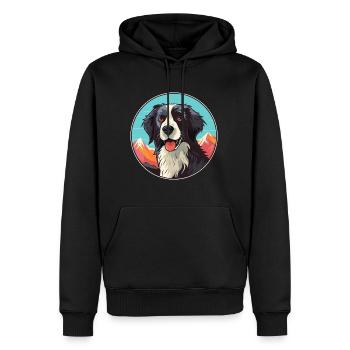 Stabyhoun chien race dessin animé Kawaii aquarelle - Sweat à capuche Premium bio Homme - noir - Devant - Nico (187cm)