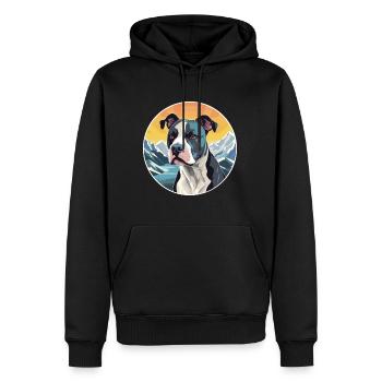 Staffordshire Bull Terrier chien race Cartoon Kawai - Sweat à capuche Premium bio Homme - noir - Devant - Nico (187cm)