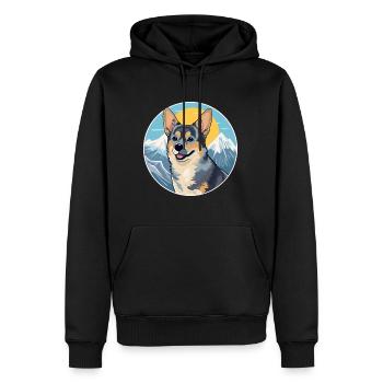 Suédois Vallhund chien race Cartoon Kawaii Watercol - Sweat à capuche Premium bio Homme - noir - Devant - Nico (187cm)