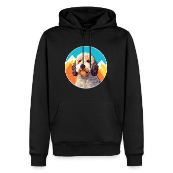 Spanischer Wasserhund Rasse Cartoon Kawaii Aquarell - Männer Premium Bio Hoodie - Schwarz - Vorne - Nico (187cm)