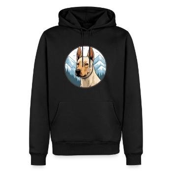 Thai Ridgeback chien race Cartoon Kawaii aquarelle - Sweat à capuche Premium bio Homme - noir - Devant - Nico (187cm)