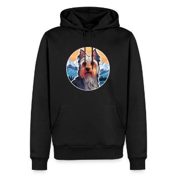 Silky Terrier Hunderasse Cartoon Kawaii Aquarell - Männer Premium Bio Hoodie - Schwarz - Vorne - Nico (187cm)