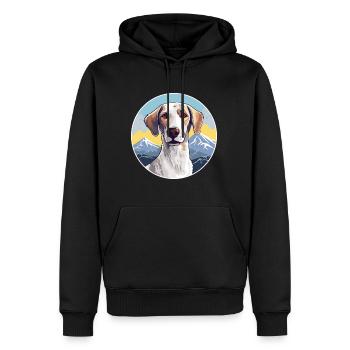 Sloughi chien race dessin animé Kawaii aquarelle - Sweat à capuche Premium bio Homme - noir - Devant - Nico (187cm)