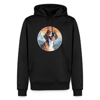 Smaland chien chien race dessin animé Kawaii aquarelle - Sweat à capuche Premium bio Homme - noir - Devant - Nico (187cm)