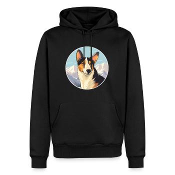 Glatter Collie Hund Rasse Cartoon Kawaii Aquarell - Männer Premium Bio Hoodie - Schwarz - Vorne - Nico (187cm)