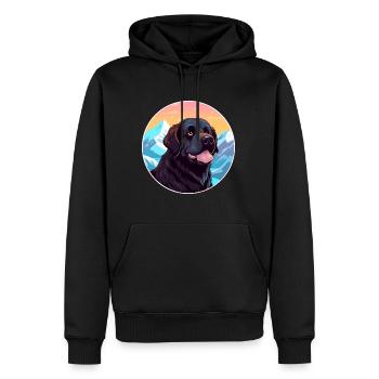 Seskar phoque chien race dessin animé Kawaii aquarelle - Sweat à capuche Premium bio Homme - noir - Devant - Nico (187cm)