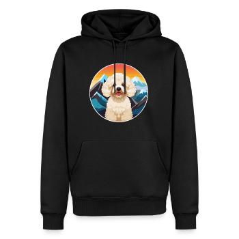 Jouet caniche chien race dessin animé Kawaii aquarelle - Sweat à capuche Premium bio Homme - noir - Devant - Nico (187cm)