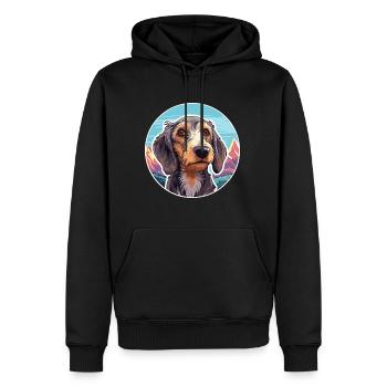 Wirehaired Dachshund Dog Breed Cartoon Kawaii Wate - Men’s Premium Organic Hoodie - black - Front - Nico (187cm)