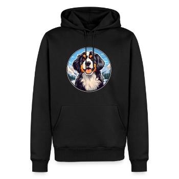 Wetterhoun Hunderasse Karikatur Kawaii Aquarell - Männer Premium Bio Hoodie - Schwarz - Vorne - Nico (187cm)