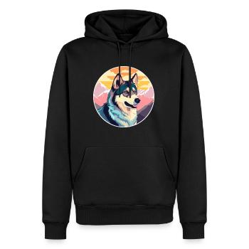 Westsibirische Laika-Hunderasse Karikatur Kawaii-Wasser - Männer Premium Bio Hoodie - Schwarz - Vorne - Nico (187cm)