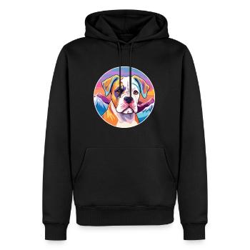 Bouledogue américain chiot chien race dessin animé Kawaii Wa - Sweat à capuche Premium bio Homme - noir - Devant - Nico (187cm)