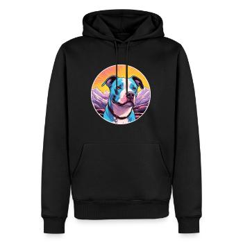 American PitBull Terrier race de chien Cartoon Kawaii - Sweat à capuche Premium bio Homme - noir - Devant - Nico (187cm)