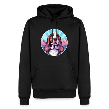 Basset Bleu de Gascogne Hunderasse Cartoon Kawaii W - Männer Premium Bio Hoodie - Schwarz - Vorne - Nico (187cm)