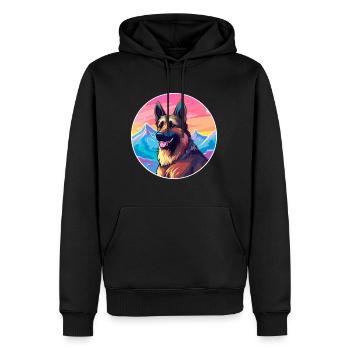 Berger Belge Malinois Chien Race Cartoon Kawaii - Sweat à capuche Premium bio Homme - noir - Devant - Nico (187cm)