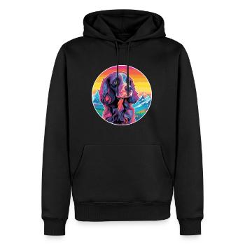 Boykin Épagneul chien race dessin animé Kawaii aquarelle - Sweat à capuche Premium bio Homme - noir - Devant - Nico (187cm)
