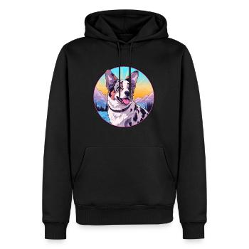 Australischer Stumpy Tail Cattle Dog Rasse Cartoon Ka - Männer Premium Bio Hoodie - Schwarz - Vorne - Nico (187cm)